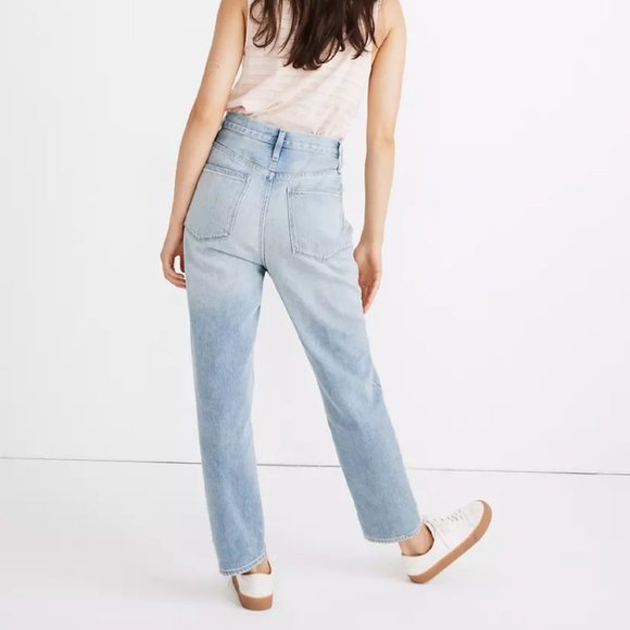 SZ 30 Madewell: MOM JEAN Ripped Edition Light Wash - Picture 4 of 9